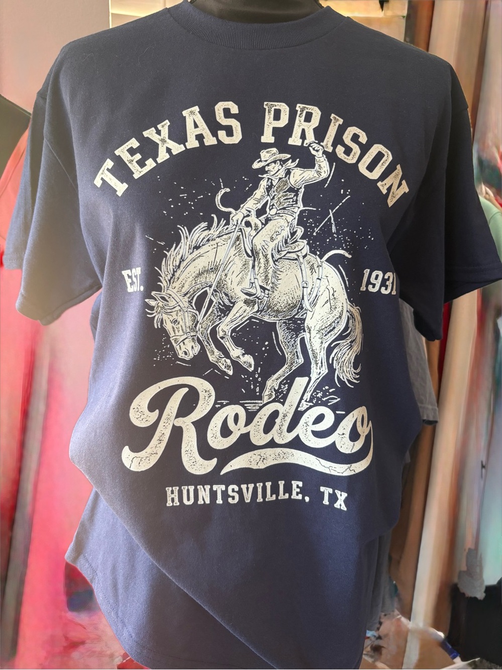 The Tea Boutique Navy 'Texas Prison Rodeo' Graphic Tee